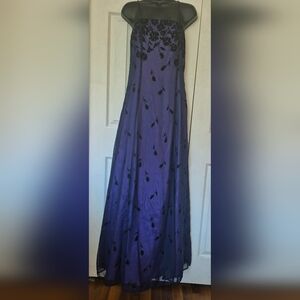 Womens Vintage M♡rgan And Co By Linda Bernell Formal Gown Purple Black Sz 15/16